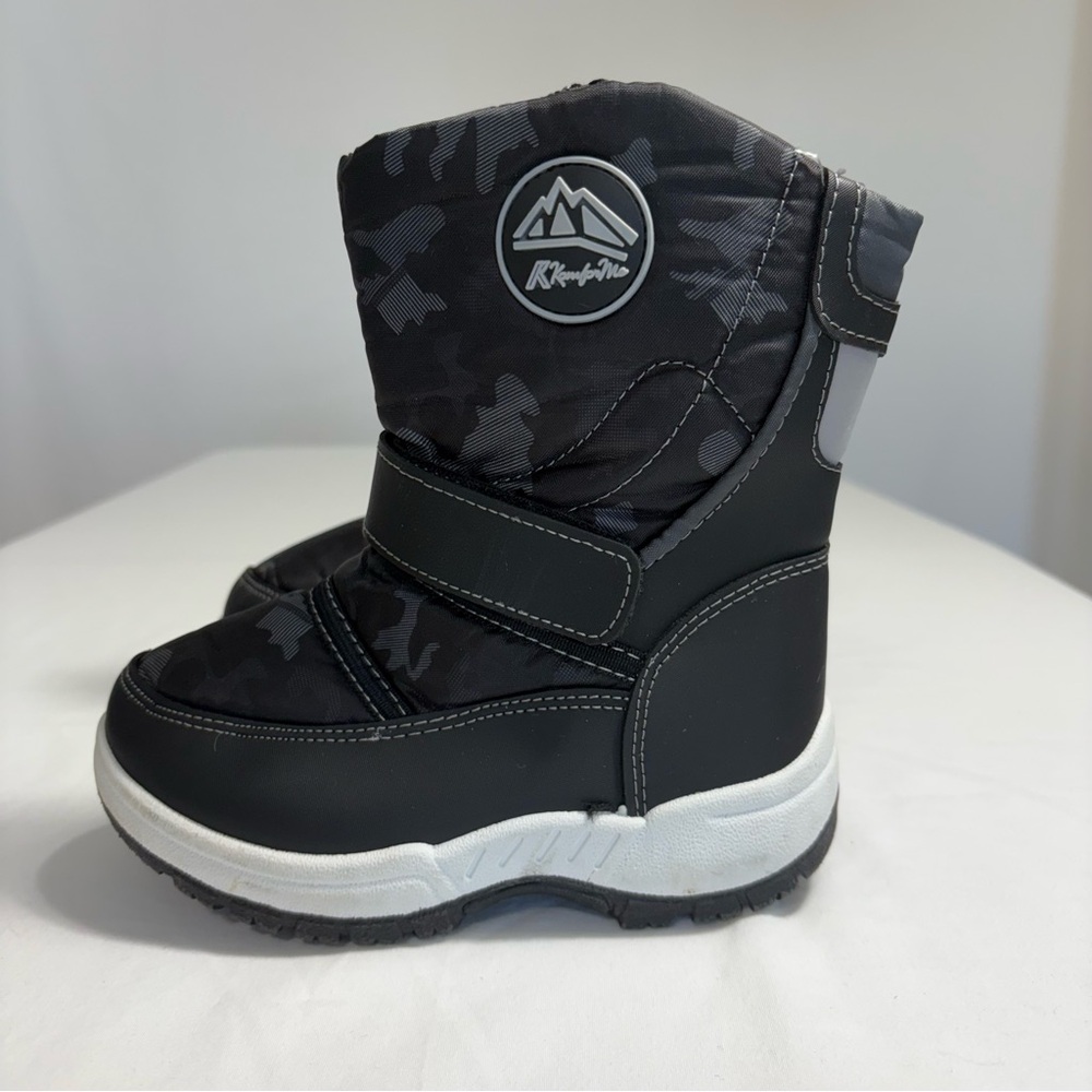 K KomForMe Toddler Snow Rain Boots Waterproof Black Camo Size 6